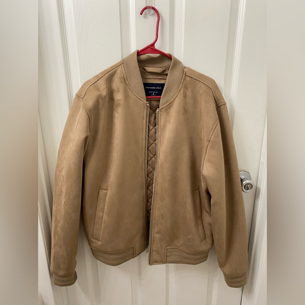 Abercrombie vegan suede bomber jacket